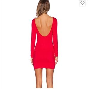 Low back red dress
